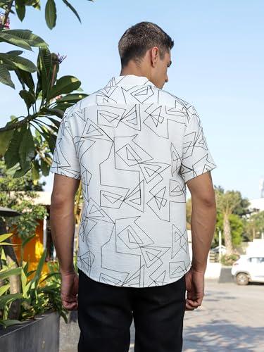 Image of Thomas Scott Mens | Half Sleeve | Embroidered Printed | Regular Fit | 100% Cotton | Casual Shirts