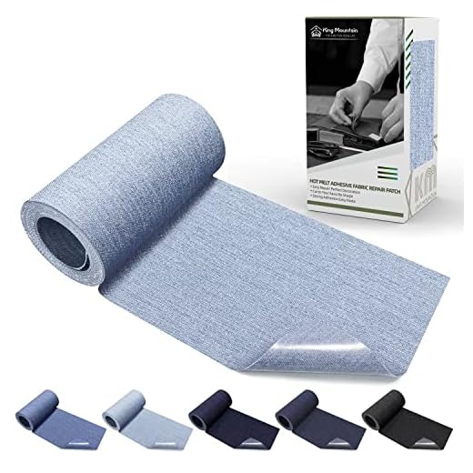 KING MOUNTAIN Iron-on Repair Patch,3"x60",100% Cotton Denim Iron-on Repair Patch, Jeans and Clothing Repair and Decoration Kit, (Denim-3"x60",Light Blue)