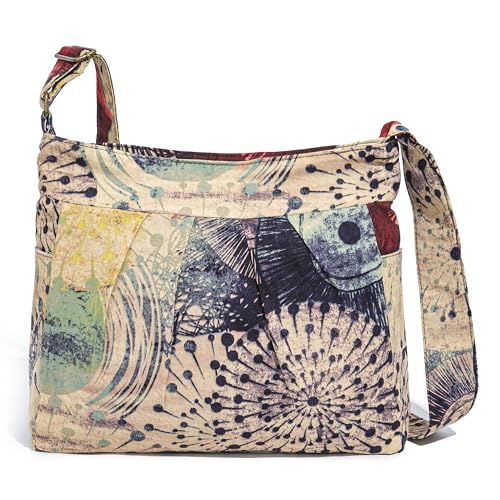 OPQRSTU Retro Hippie Hobo Bohemian Lightweight Large Capacity Shoulder Bag Boho Crossbody Handbags, Khaki