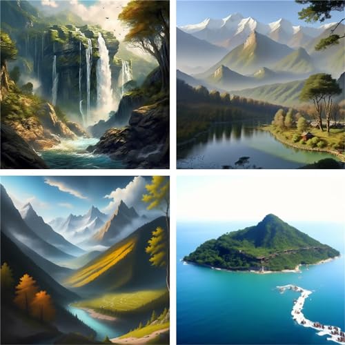4 Pack Diamond Painting Grand Format 90x90cm Automne Broderie Diamant