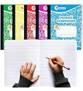 Rosmonde Caderno de composição pautado amplo pacote com 5, 200