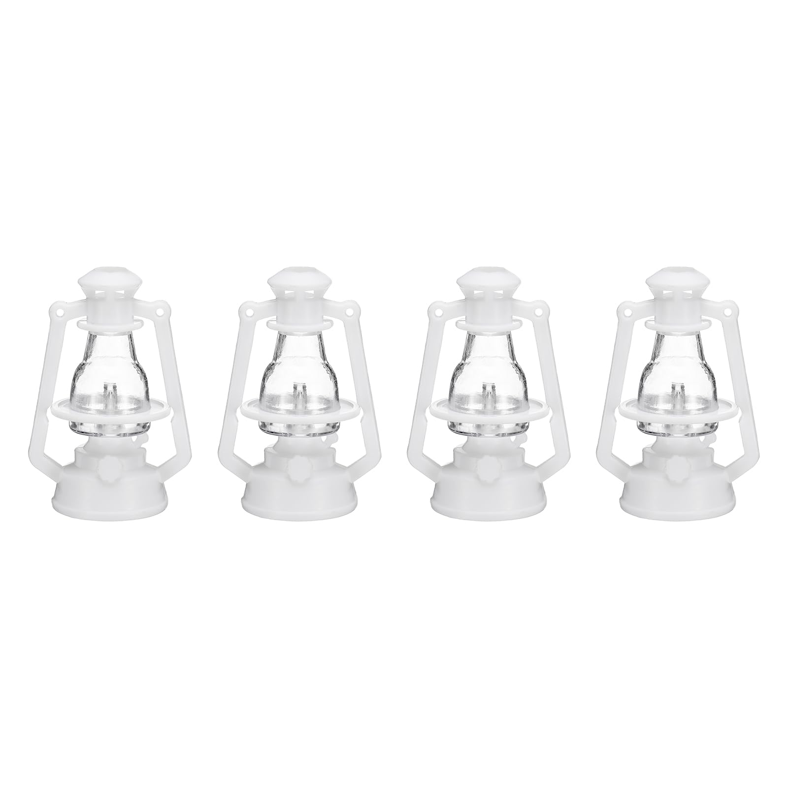 CoCud Dollhouse Miniature Lantern, 2.17" Height, Plastic Mini Vintage Hanging Kerosene Lamp White
