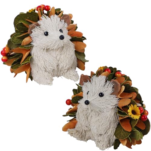 Glintoper Fall Decoration for Home, 2 Pack Thanksgiving Straw Hed...