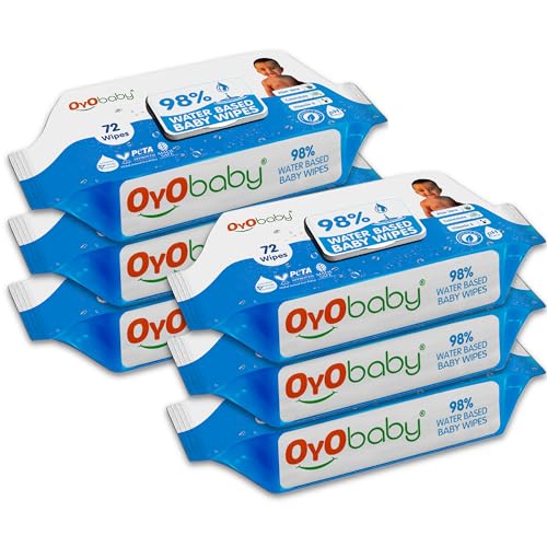 OYO BABY Soft Wet Wipes enriched with Aloe Vera, Cleansing Baby Wet Wipes with Lid, Pack of 6