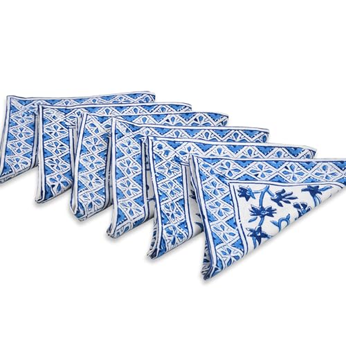 Image of BLOCKS OF INDIA Hand Block Print Cotton Table Napkin (Color 8)