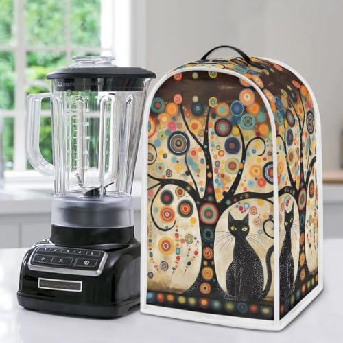 Image of Modern Art Cat Blender Cover, Kitchen Dustproof Blender Cover | Soft, Anti Splash, Stand Mixer or Coffee Juicer Maker Cover Polyester Dust Proof Blender Protector Covers Christmas Decor