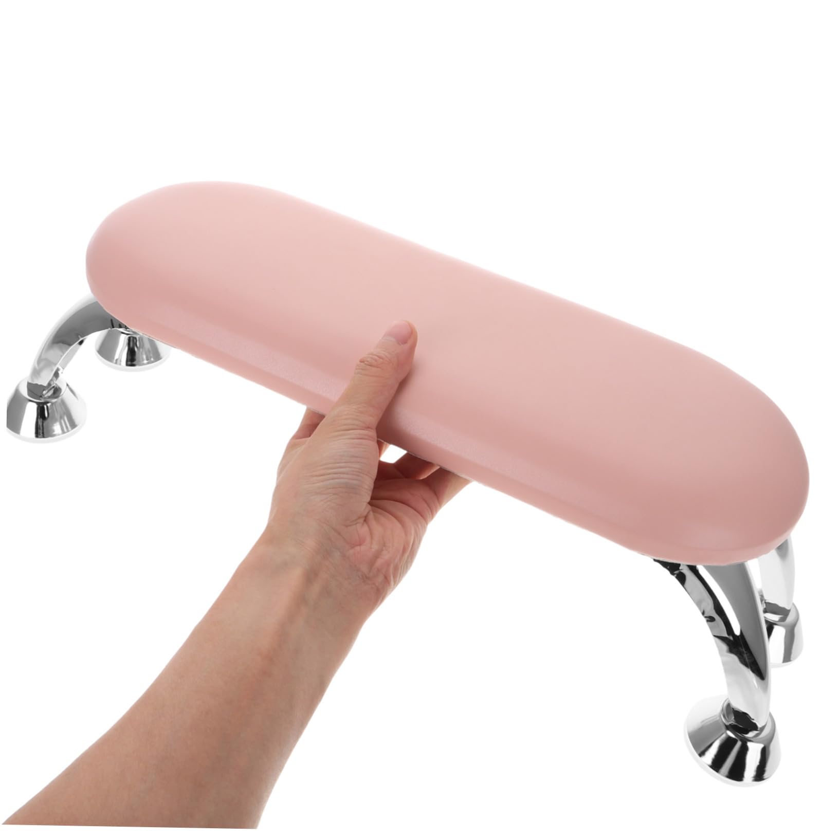 Poggiamani per Unghie Rosa in Pu e Ferro, Design Pratico, Compatto e Facile da Pulire, per Salone di Manicure e Formazione | Supporto per Nail Art, Design Pratico, Facile da Pulire, per Training Art