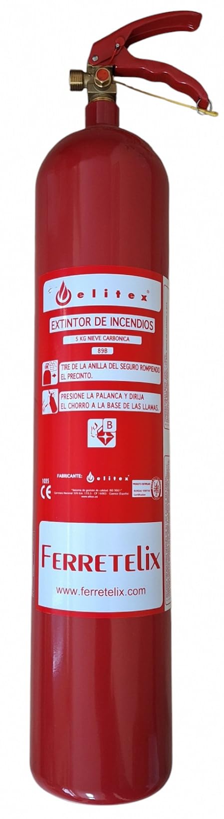 Ferretelix. Extintor CO2 5 kgs homologado eficacia 89B