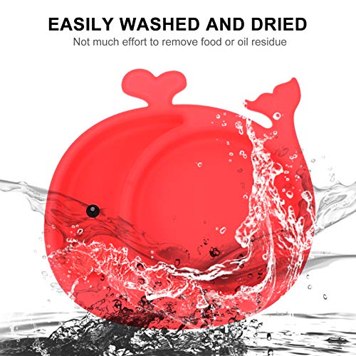 Toyvian Placa Dividida de Silicone para Bebê Placa de Alimentação Infantil Antiderrapante Portátil P