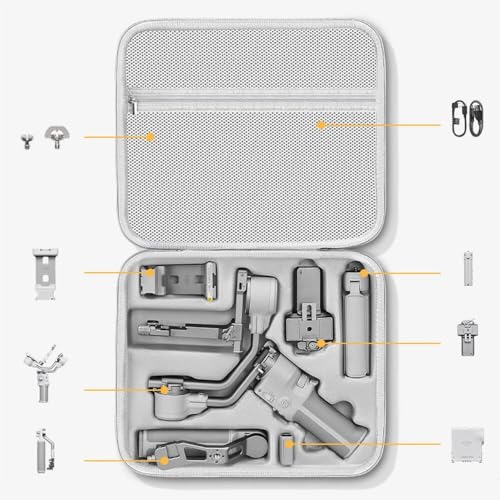 Image of M.G.R.J Portable Carrying Case Cover for DJI RS 4 Mini /DJI Ronin RS 4 Mini Gimbal Stabilizer and Accessories (Hard|PU Leather|Grey)