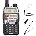 BaoFeng UV-5RE+ 8Watt Ham Radio Handheld Rechargeable with Gamtaai NA-771 Telescopic Antenna+Acoustic Tube Earpiece+2800mAh Large Battery,VHF/UHF Two Way Radio Long Range Walkie Talkies (Black)