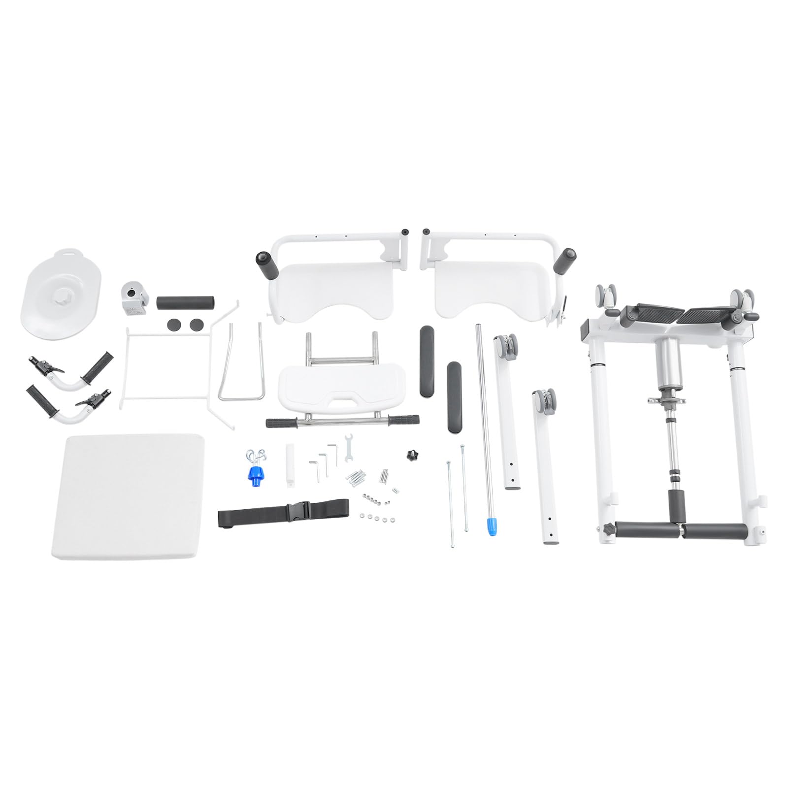 Silla elevadora hidráulica para pacientes, asiento plegable de 180° | Altura ajustable con cinturón de seguridad y soporte de infusión para familias y hogares de ancianos