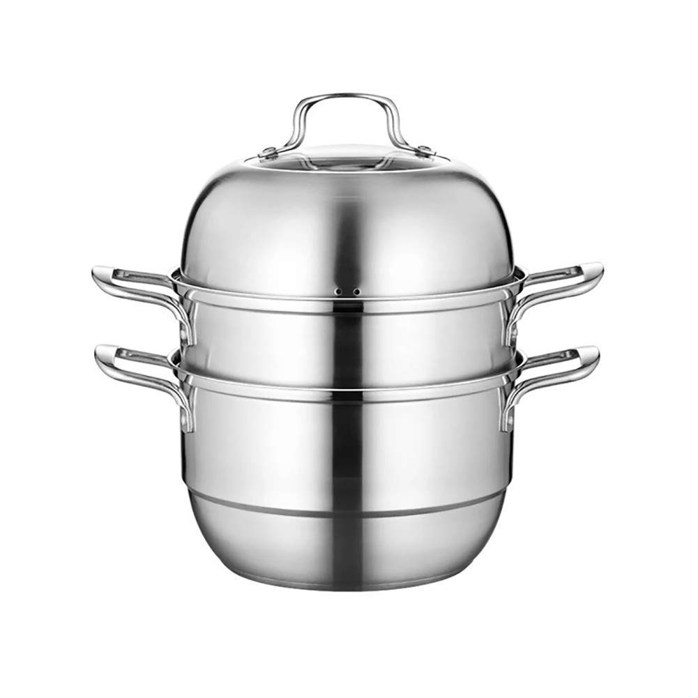 ZAANU Stainless Steel Steamer Pot 3 Tier Thickened Composite Bottom Steamer Cooker Gas Cooker Induction Cooker Steamer for Cooking 28cm,30cm,32cm,34cm,36cm-36cm