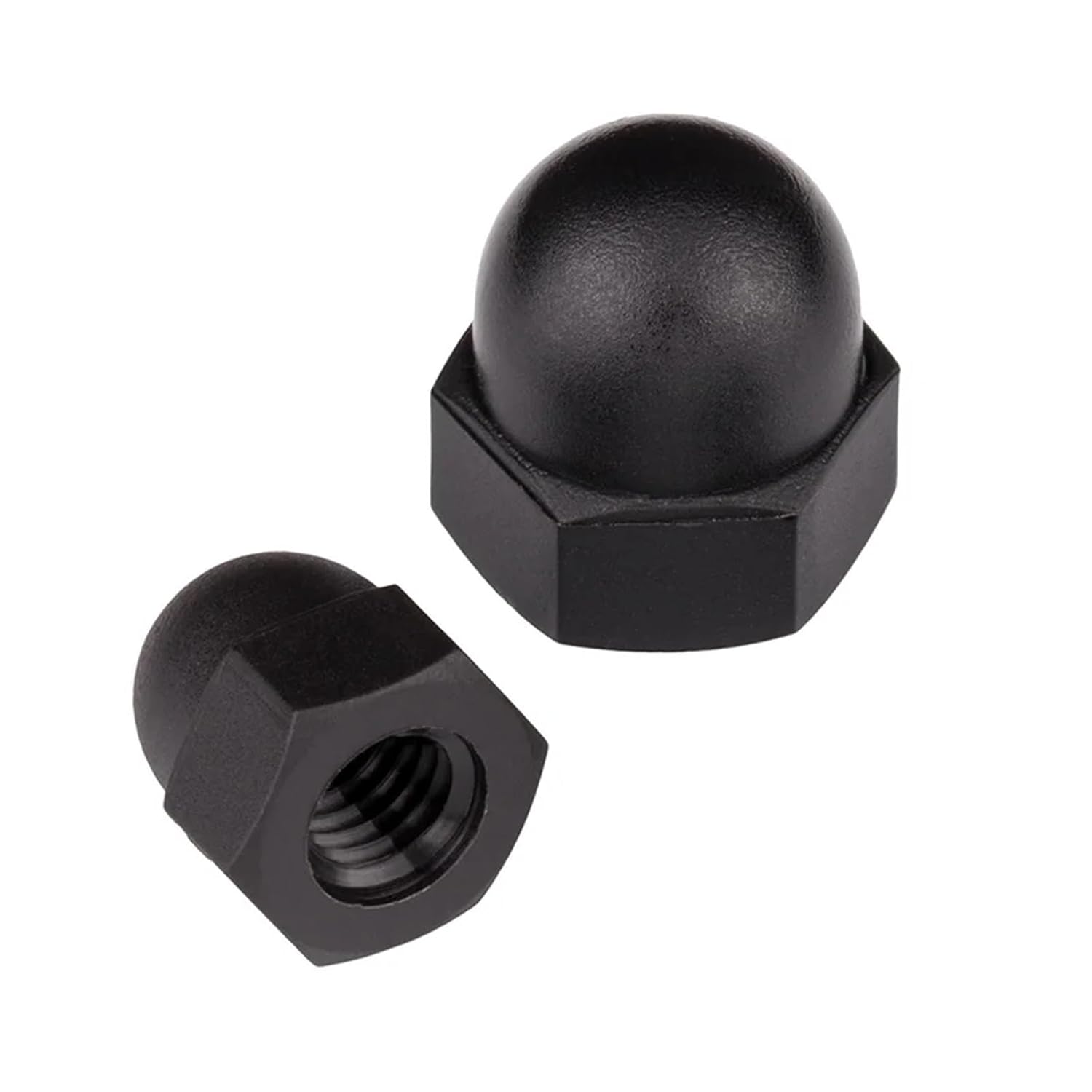 500pcs Nylon Acorn Nuts Plastic Dome Covers Nut Decorative Nylon Hex Hexagon Caps(Black,M3)