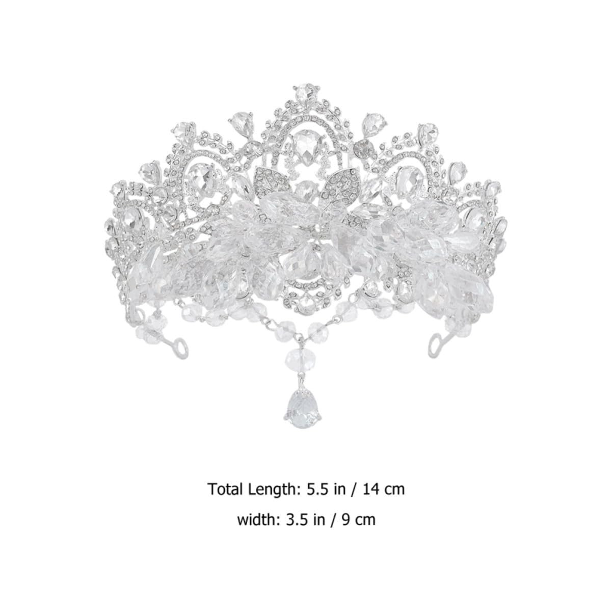 Silver Rhinestone Crown Headband for Women Bridal Wedding Decorative Zinc Alloy Headpiece Not Easy to Break for Parties and Weddings