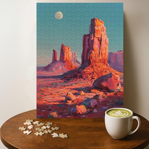 Monument Valley Arizona Location Jigsaw Puzzle - 500 Pieces Wooden Puzzle for Adults, Wall Art Gift, Finished Size: 20 x 15 Inch
