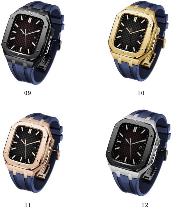 [Gaoao] 時計バンド 時計ベルトアップルウォッチ カバー ステンレス ケース 一体型 メンズ series8 7 6 SE 5