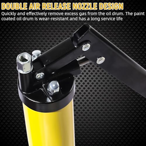 Image of Heavy Duty Grease Gun Kit-Professional Hand Lever Grease Pump with Flex Hose,Rigid Pipe,Coupler Sharp Nozzle,10000 PSI High Pressure Grease Applicator for Automotive,Tractor,Harvester & Industrial Use