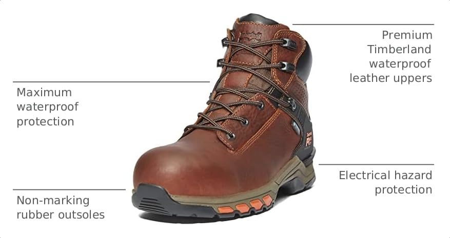 Image of Timberland PRO Men's Hypercharge 6 Inch Composite Safety Toe Waterproof Industrial Work Boot