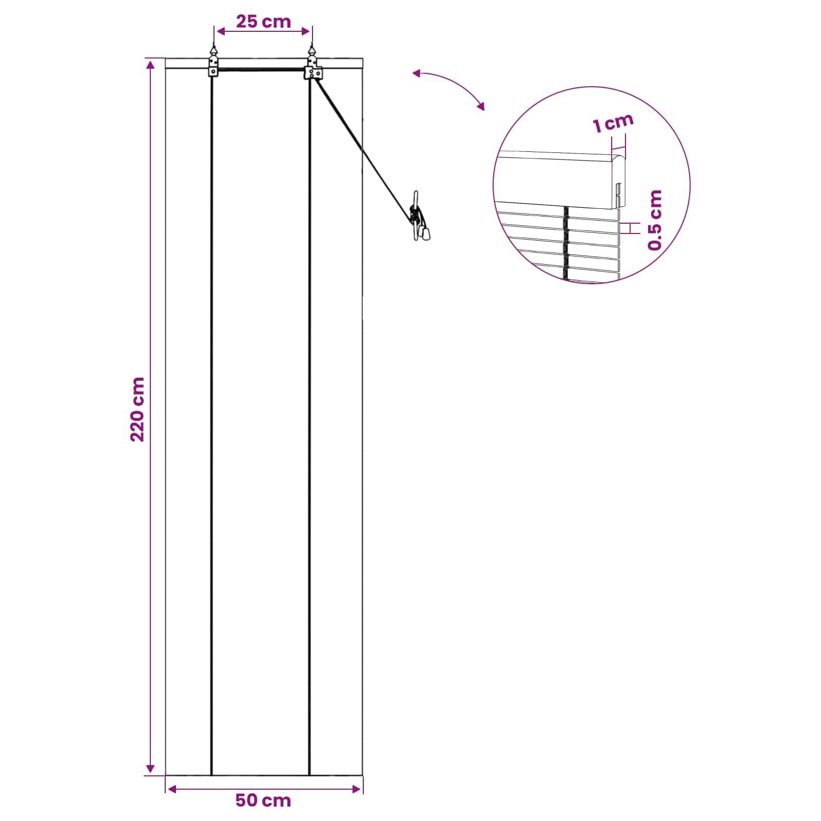 Store enrouleur en bambou marron 50 x 220 cm
