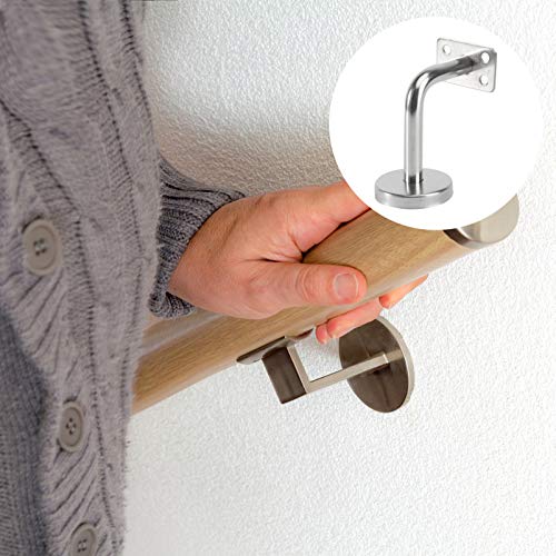 Doitool - Supporti per ringhiera delle scale in acciaio inox, supporti per corrimano a parete, supporti ringhiera in legno o metallo, 5 pezzi (6 x 8 x 5 cm)