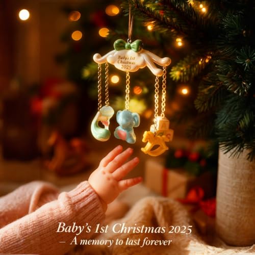 Décoration de premier Noël pour bébé 2024 en céramique pour sapin