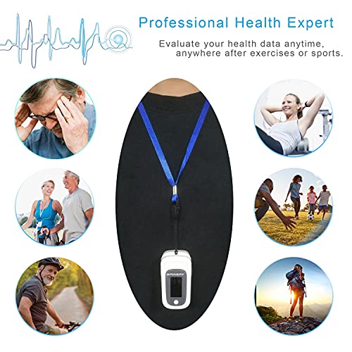 WRINERY Fingertip Pulse Oximeter, Oxygen Saturation Monitor, O2 Saturation Monitor, OLED Portable Oximetry with Batteries, Lanyard (Gray-White) - Image 6
