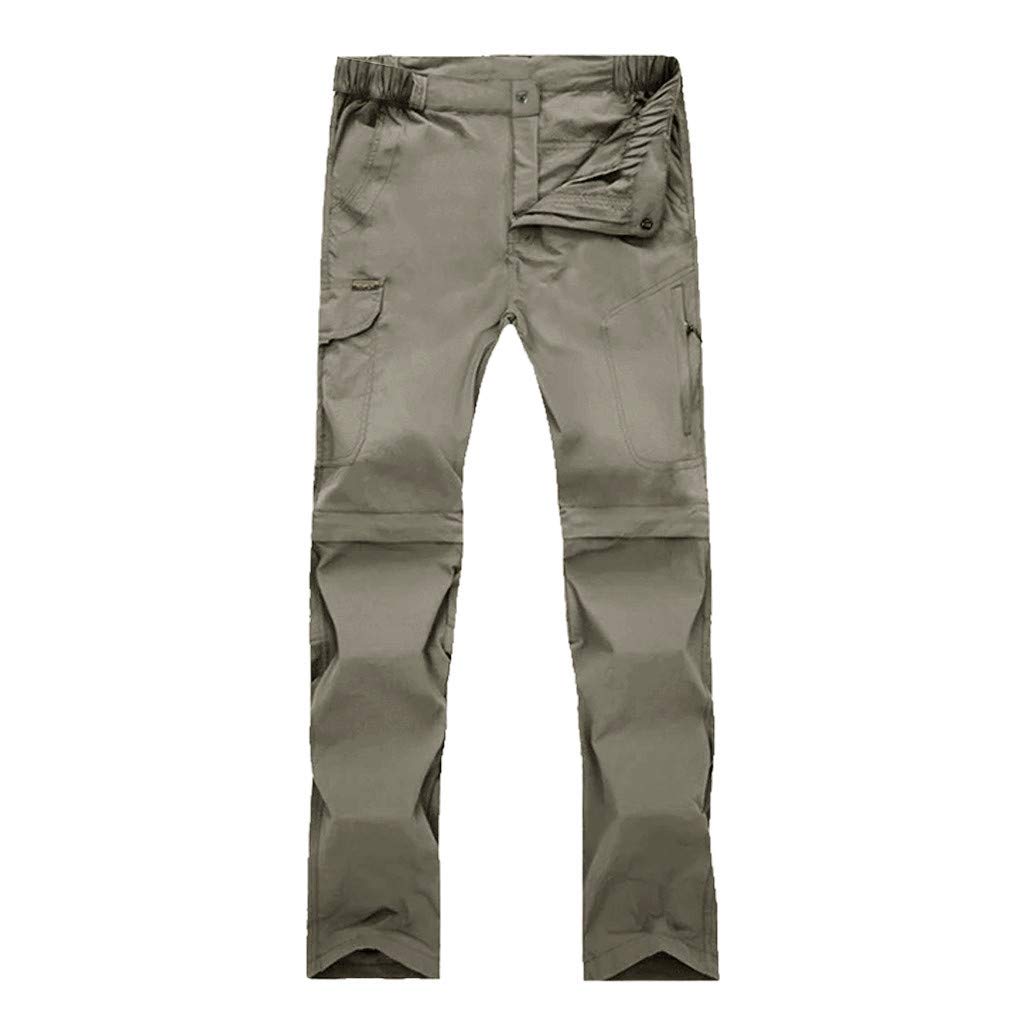 Pantaloni da trekking convertibili da uomo con tasche, impermeabili, ad asciugatura rapida, con cerniera, UPF 50+, pantaloni da trekking all'aperto (M-7XL)