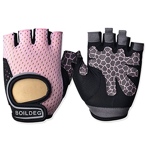 Mumian Anti-Slip Workout Gloves Designed for Men & Women Fitness Gloves Gym Gloves Weight Lifting Gloves Weight Training Gloves Weightlifting Gloves (Pink, M)