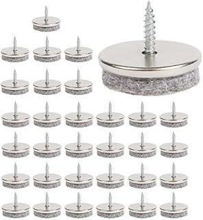 Furniture Felt Pads  28MM Diameter Felt Pads for Furniture Feet. 5MM Thick Chair Leg Floor Protectors. Furniture Pads with Easy Screw Installation are Ideal Floor Protector Pads