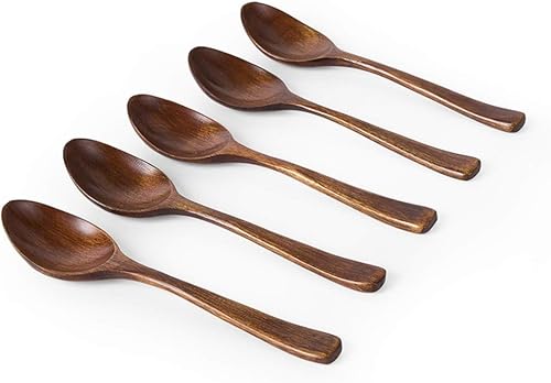 Miniatura 8 de WEISHA Cucharas de madera 15 piezas cucharadita vajilla de cocina utensilios de cocina utensilios de cocina cubiertos catering postres cuchara