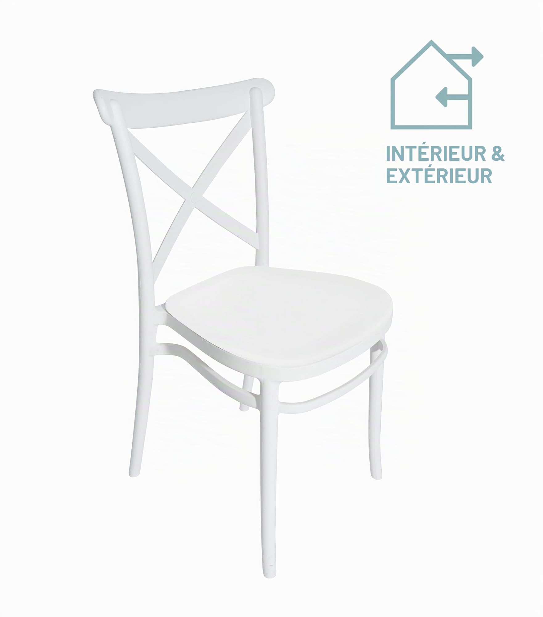 METRO Professional Chaise Gastro, Empilable, Polypropylène Recyclé, 47 x 52 x 87 cm, Blanche