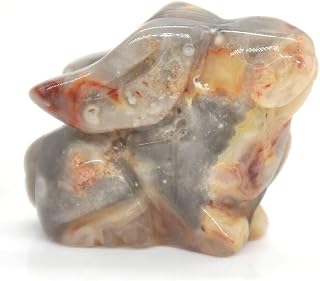 HXSCOO 1.5 "Gato Elefante Tortuga Conejo Búho Pescado Oso Perro Caballo Lobo Serpiente Estatua Curación Natural Cristal Animal Talla de Piedra (Color : Rose Red, Size : 5PC)