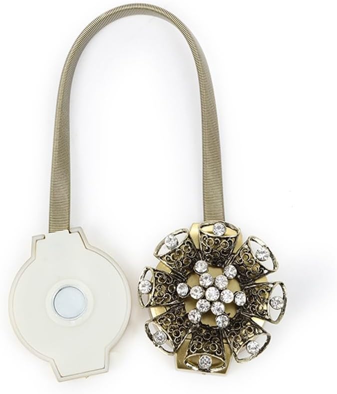 FMURY Magnetic Curtain Buckles No Punching Curtain Straps Binding Ropes Bedroom Living Room Curtain Buckles(White-Patch Five-Pointed star4)