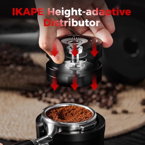 Image of IKAPE 58.35MM Espresso Coffee Distributor, Coffee Dual-Bearing & High-Speed Distribution Tools, Adaptive Height Coffee Distributor Leveler for Over 58mm Portafilters