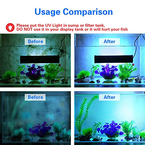 Submersible UV LED Aquarium Light, Fish Tank Light with Adjustable Hood and Timer Auto On/ Off, Waterproof Algae Bloom… - Image 7