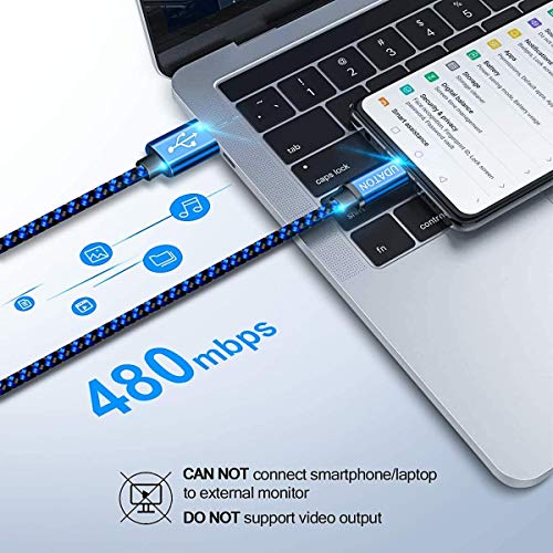 Micro Usb Cable 10Ft, Android Charger, Usb C Cable, 3Pack Extra Long Kindle Fire Charger, Udaton High Speed Nylon Braided Micro Fast Charging Cord For Samsung Galaxy S7 Kindle Fire 7 Ps4 Xbox Lg, Blue #TOP3