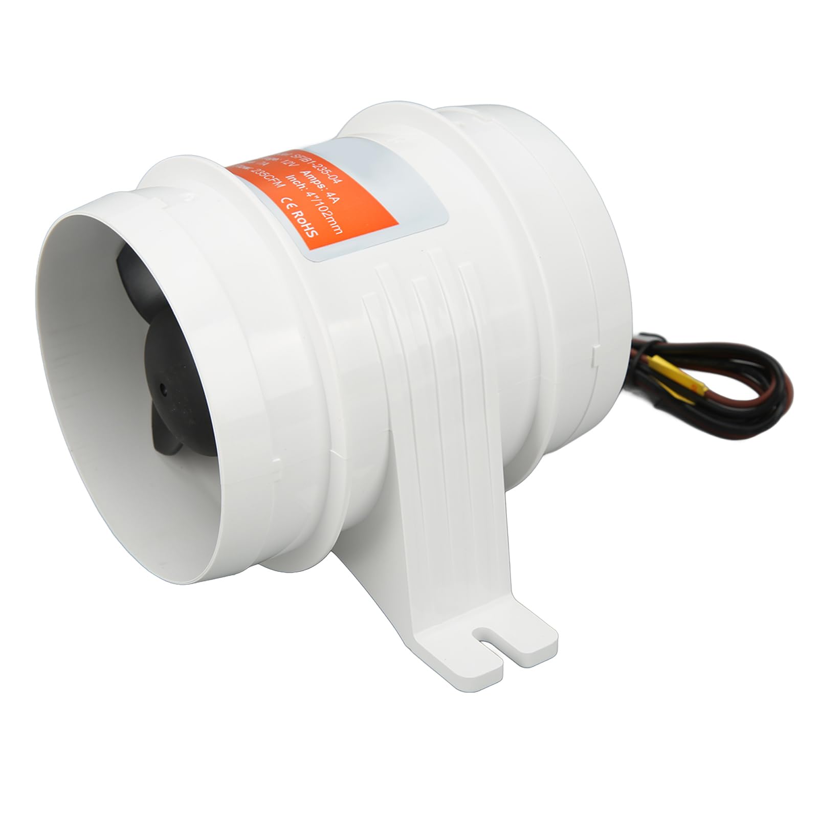 Dilwe Ventilador de Ventilación Marina de Aire en Línea de 4 Pulgadas Ventilador Eléctrico Bilge 235cfm DC12V con Carcasa de ABS y Núcleo de Motor de Cobre para Barcos RVs Yates Salas de Máquinas