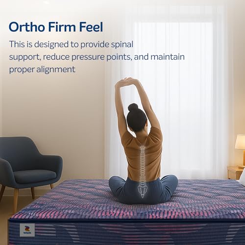 Image of Sleepwell Champ Classic Ortho Mattress | Soft Plush Top | Firm Feel Mattress | Back Support | Anti-Bacterial Technology | Triple Layer Quiltec Foam | Double Size |72X48X4 | 2 Years Warranty