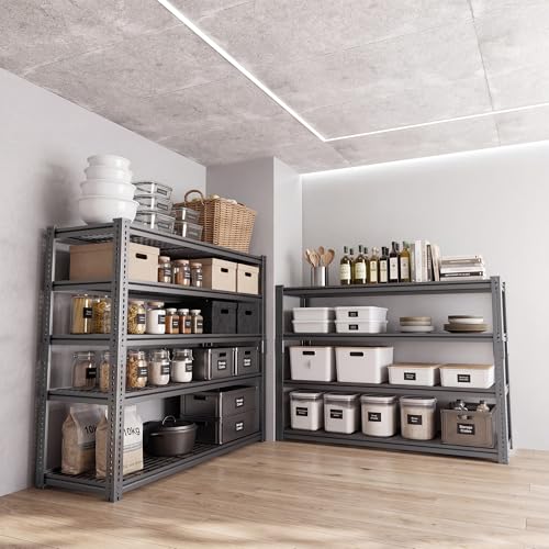 LUXEYARD Heavy Duty Garage Shelving, 60" W x 24" D x 78" H, 5-Tier Adjustable Metal Storage Rack, 660 lbs Per Shelf, 3300 lbs Total Capacity, Black, 1-Pack - image 4