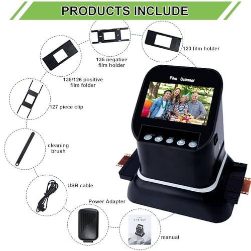 PioMue Escáner de película de 22 MP con Pantalla de 4,3" para convertir Diapositivas y Negativos a Formato Digital (35 mm, 120 mm, 126 mm, 127 mm y 135 mm) - Escáner de Negativos y Diapositivas HD - imagen 5