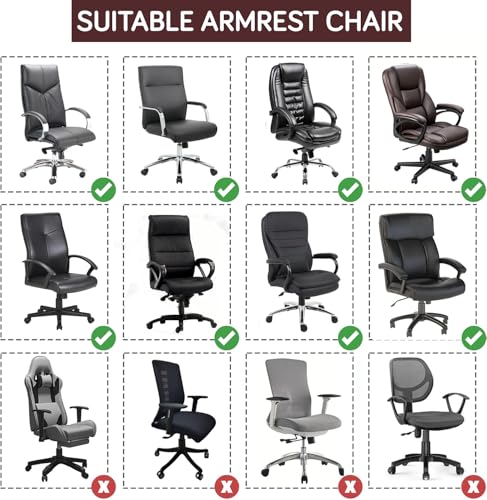 Image of HOKIPO 'SereneSolids' 140 GSM Armrest Covers for Office Chair (Zipper Style), 1 Pair, Burgundy (AR-5934-BRGN)
