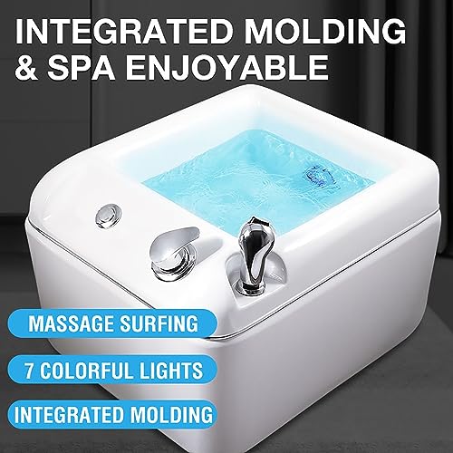 Spa de pies acrílico cuadrado con luz y temperatura ajustable miniatura 2