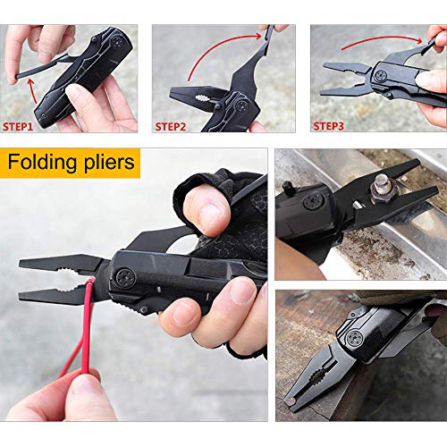 ORSIFOW Multi-Tool Taschenmesser, 13 in 1 Multifunktions-Taschenwerkzeug mit Dosenöffner Flaschenöffner Klappmesser und… - Image 4