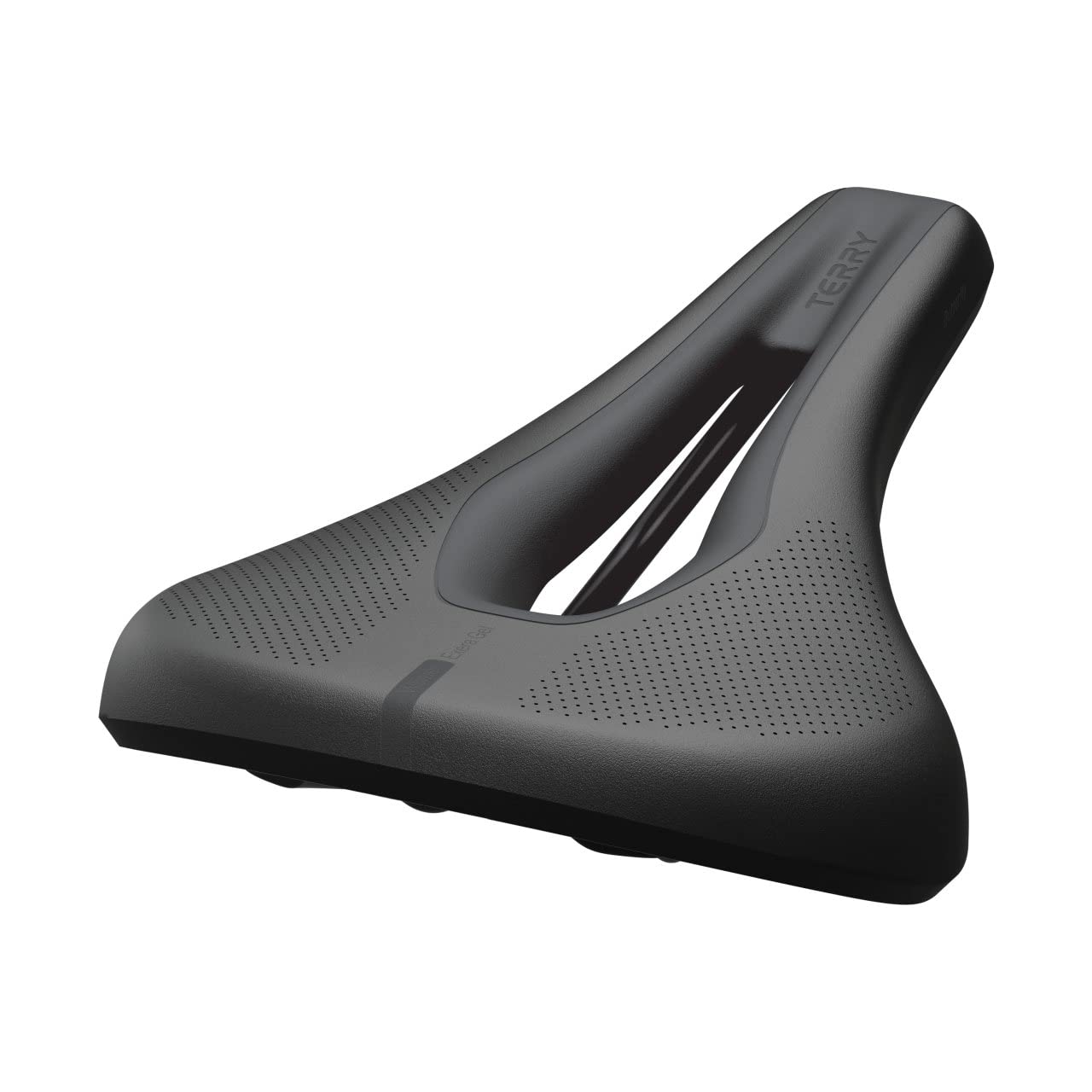 Terry Fisio GT Max Men zadel met Light FeC stalen frame en DuraLux microvezel bovenmateriaal in de kleur zwart, zitbreedte: 12 cm - 15 cm, 423 001 68