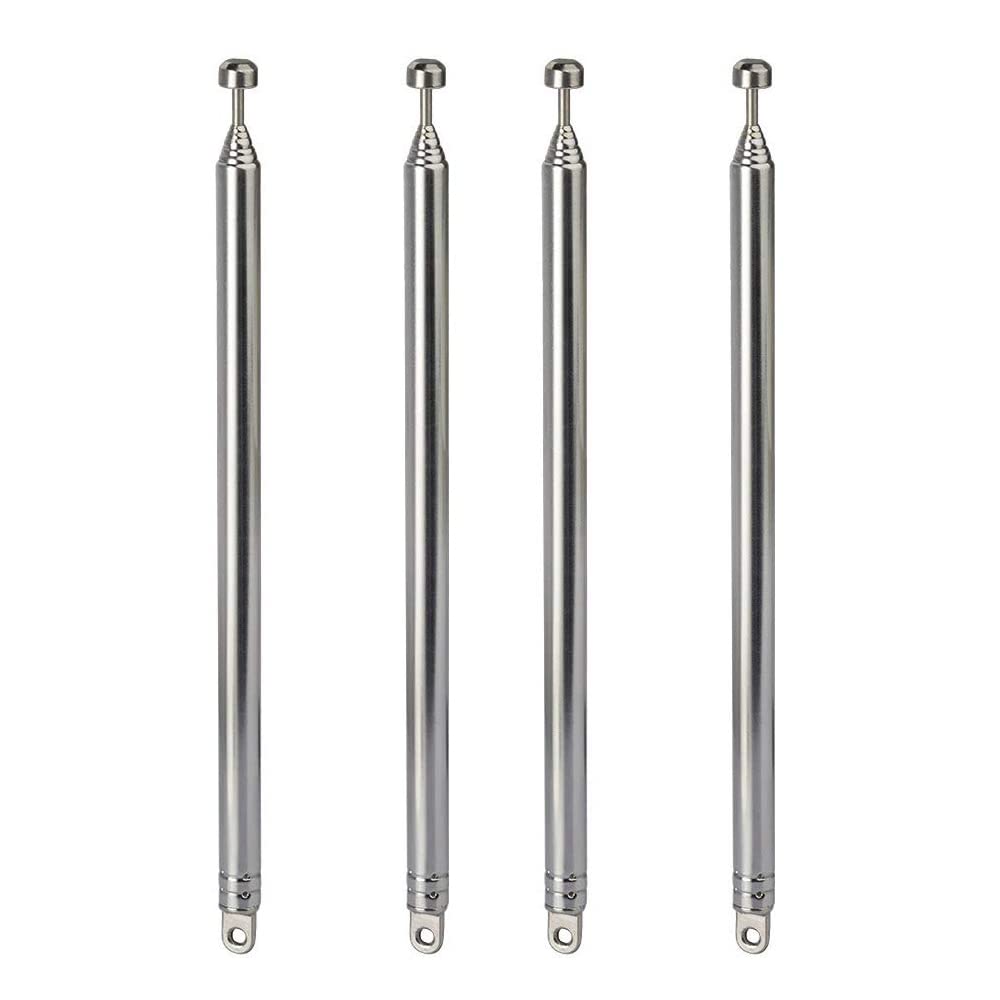 Bingfu 7 Sections Telescopic 74cm AM FM Antenna Portable Radio Antenna Replacement (4-Pack) Compatible with Indoor Portable Radio Home Stereo Receiver AV Audio Video Home Theater Receiver TV Tuner