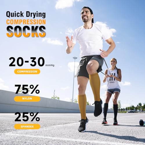 Image of bropite Compression Socks for Women &Men Circulation-Support Knee High Socks 20-30 mmhg-Best for Running,Medical,Nurse,Travel