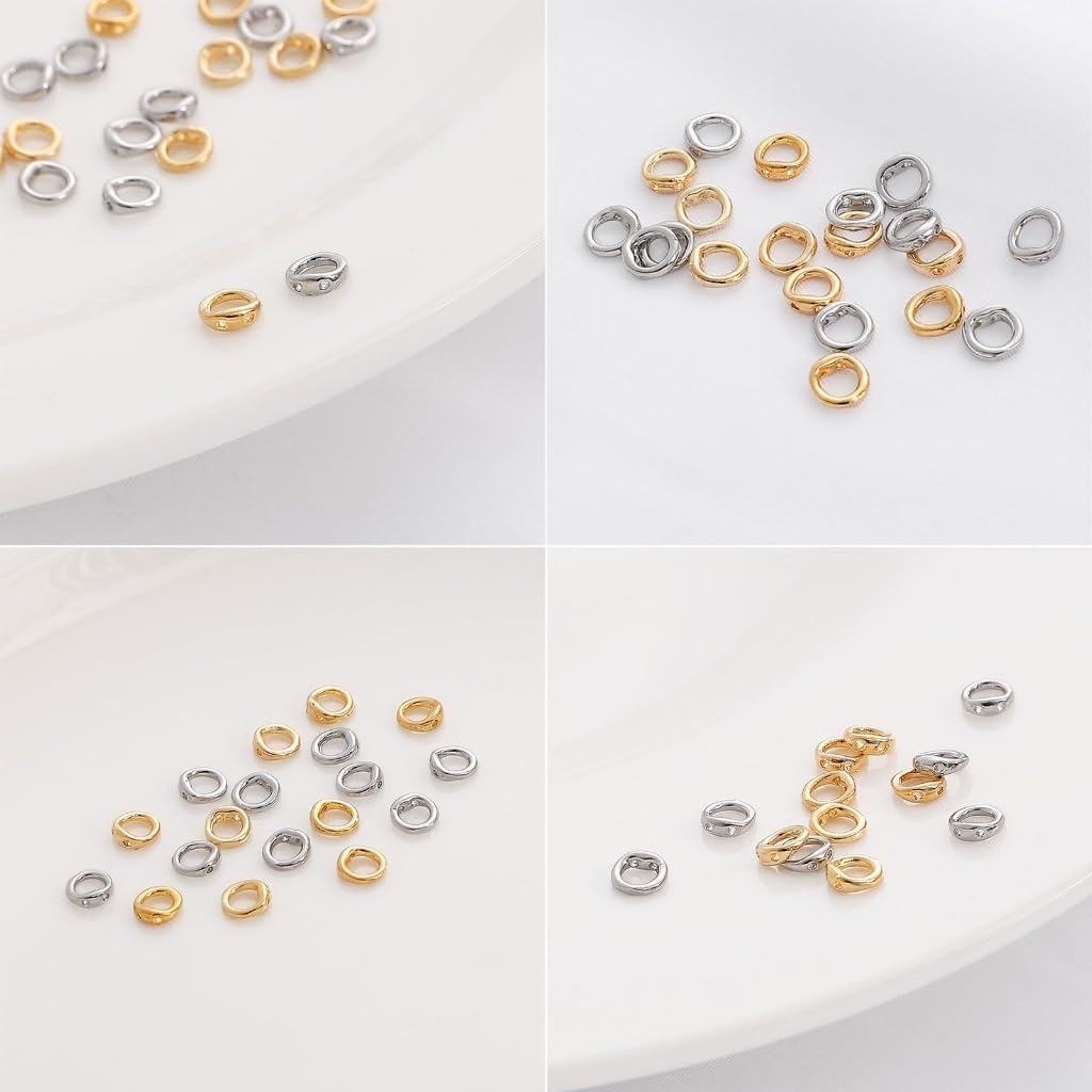 Elegant Double Hole Linking Rings High Flexibility Connector Rings with Two Holes for Jewelry Assembly Artistic Jewelry Creation Professional Connector Ends