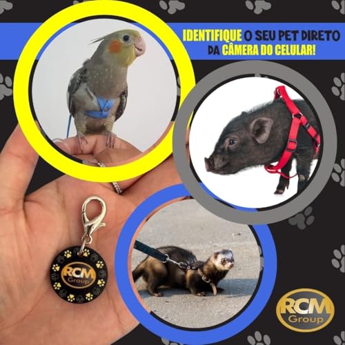 RCM Group® - Tag De Identificação Para Pets Com QR Code – Segurança, Estilo E Praticidade Para Seu M