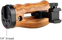 Vista 4 de NICEYRIG Mango de madera de liberación rápida NATO, agarre lateral universal con agujeros de montaje, zapata fría - 268